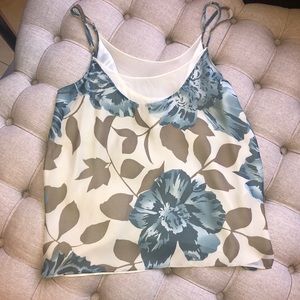 Flowy tank with flower detail- great work top